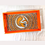 Orange Peacock Painted Tray 