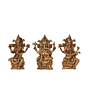 Brass Ganesh Lakshmi Saraswati Idol Set BH12034