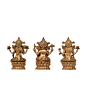 Brass Ganesh Lakshmi Saraswati Idol Set BH12034