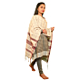 Kotpad Handwoven Cotton Dupatta | Natural Beige with Tribal Motifs | Natural Dye