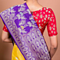 Kora Kataan Jaal Handwoven Banaras Saree