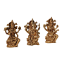 Brass Ganesh Lakshmi Saraswati Idol Set BH12034