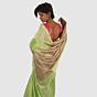 Pastel Green Maheshwari Silk Cotton Handloom Saree with Elegant Gold Zari Pallu