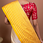 Dot and Stripes Handwoven Banaras Saree Multicolor