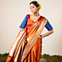 Paan Orange Banarasi Silk Saree