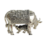 Brass Cow & Calf Idol Kamdhenu Gau Mata Statue for Home Temple & Vastu Decor BH11366