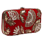 Embellished Ethnic Party Wear Clutch | Red 