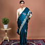Nirvana Handwoven Banaras Saree Turquoise