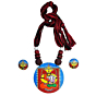 Durga and Ganesha Hand-Painted Fabric Necklace Set