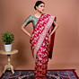 Anar Jaal Handwoven Banarasi Saree Radiant Red