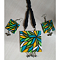 Hand-Painted Natural Art Fabric Necklace Set