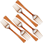 Prisha India Craft Steel Copper Fork 7 Inch | Set of 6