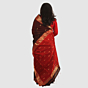 Elegant Crimson Red Maroon Maheshwari Handloom Saree Gold Zari Border
