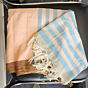 Hand-Woven Peach & Azure Cotton Saree