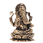 Brass Ganesh Small Idol for Home Temple, Car Dashboard & Gift BH12374