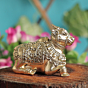 Brass Nandi Idol | Nandi Bull Statue for Home Temple & Shiv Pooja, BH11360