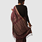 Wine Maroon Maheshwari Silk Cotton Saree with Golden Checkered Pattern and Zari Border