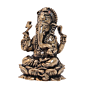 Brass Ganesh Small Idol for Home Temple, Car Dashboard & Gift BH12374