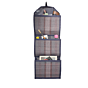 Handloom Cotton Wall Pocket - Decorative Grey Wall Organizer from West Bengal