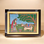 Village Woman & Cow Madhubani Painting Frame