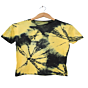 Stylish Tie-Dye T-Shirt in Yellow - 100% Cotton Bio Wash Crew Neck L Size