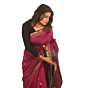 Wine Maroon Maheshwari Saree | Timeless Golden Elegance