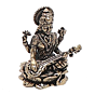  Brass Saraswati Maa Small Murti for Study Table, Home Temple & Gift, BH12376