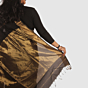 Elegant Black Maheshwari Silk Cotton Handloom Saree with Antique Gold Zari Border