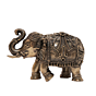 Brass Elephant Mini Idol Small Decorative Lucky Elephant Statue for Home, Office & Gift BH12272