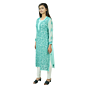 Hand-Embroidered Turquoise Chikankari Kurti | XL