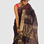 Royal Purple Maheshwari Handloom Saree with Classic Gold Zari Border