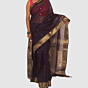 Royal Purple Maheshwari Handloom Saree with Classic Gold Zari Border