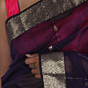 Royal Purple Maheshwari Handloom Saree with Classic Gold Zari Border