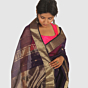 Royal Purple Maheshwari Handloom Saree with Classic Gold Zari Border