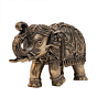 Brass Elephant Mini Idol Small Decorative Lucky Elephant Statue for Home, Office & Gift BH12272