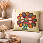 Peacock Grace Pista Green Applique Cushion Cover