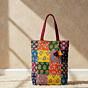 Heritage Hues Colorful Ajrakh Patchwork Tote Bag