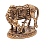 Mini Brass Cow & Calf Idol for Home Temple & Gift BH12448
