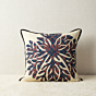White Cushion Cover with Blue Applique Design