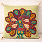 Peacock Grace Pista Green Applique Cushion Cover