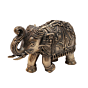 Brass Elephant Mini Idol Small Decorative Lucky Elephant Statue for Home, Office & Gift BH12272