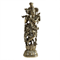 Brass Krishna Idol for Home Decor | Lord Krishna Murti for Pooja Room | Decorative Brass Statue, BH11091