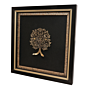 Brass Banyan Tree Wall Hanging Frame for Home, Office & Gift BHF12422