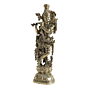 Brass Krishna Idol for Home Decor | Lord Krishna Murti for Pooja Room | Decorative Brass Statue, BH11091