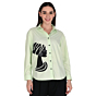 AWWRAT Womens Oversized Applique Patchwork Shirt , Green 
