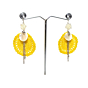 Crochet Shell Dangler Earrings | Yellow