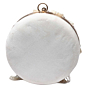 Stylish Velvet Round Clutch | White