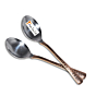 Prisha India Craft Hammered Design Steel Copper Spoon 7 Inch Set of 3