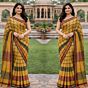 Gamcha saree, Check pattern multy color with Blouse piece