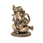 Brass Ganesha Pagdi Wala Idol for Home Mandir BH11919